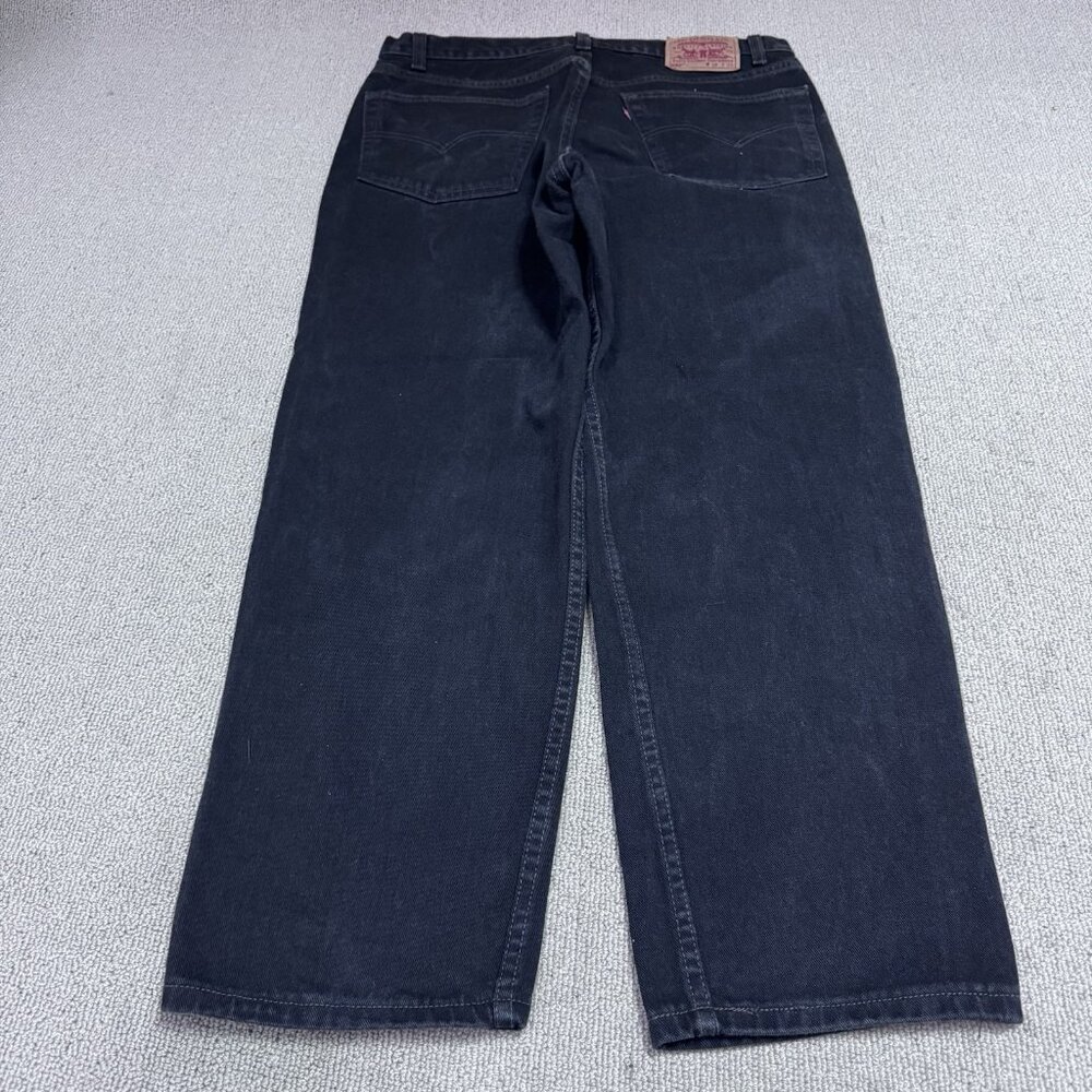 Levi’s Jeans 550 Relaxed Straight Black Pockets Size Men’s 38x30 - Picture 10 of 12